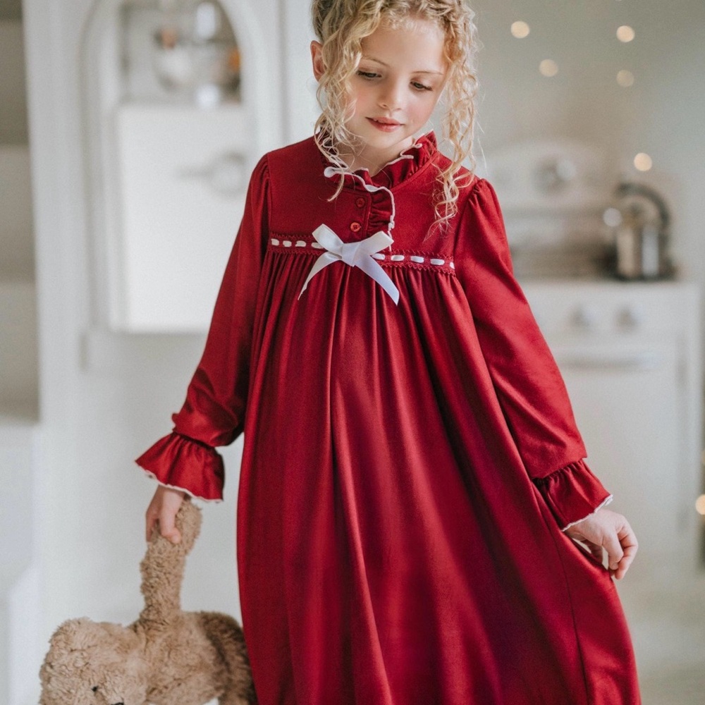 Deep Red Clara Nutcracker nightgown for girls size 12 - Picture 2 of 5